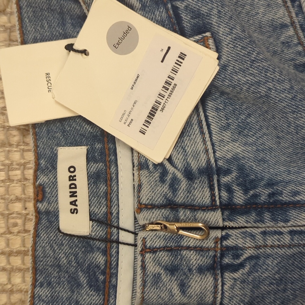 NWT Sandro Wide Leg Jean (Oslo Jean) Sz 34 - XS | Light Wash Denim - Picture 8 of 9